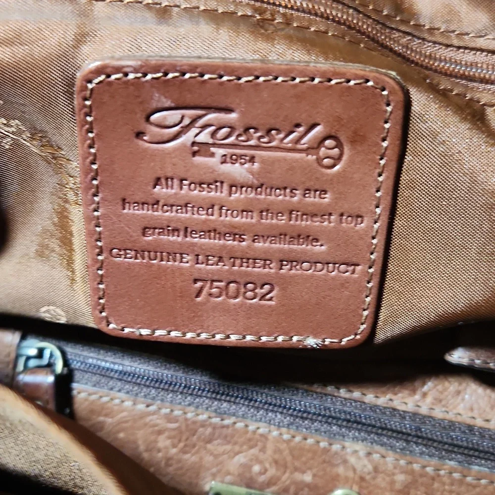 Fossil Tan Canvas and Leather Messenger Bag - Picture 4 of 14
